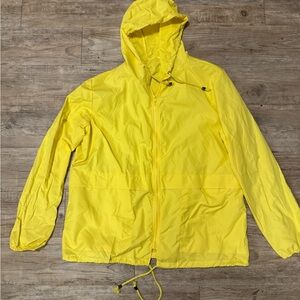 Yellow Hooded Windbreaker Jacket